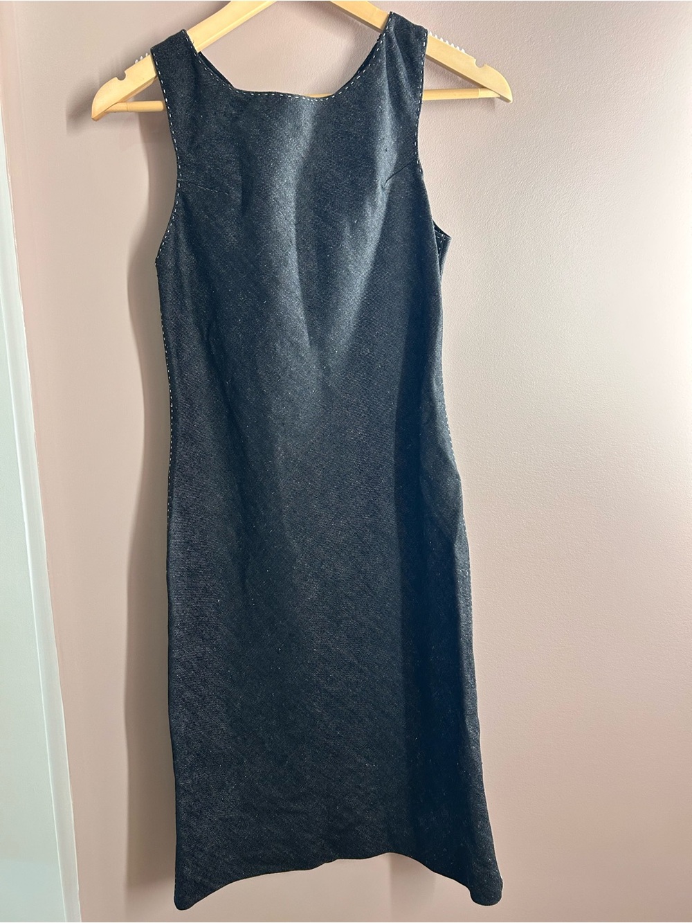 Classic Ralph Lauren Purple Label  Sleeveless Black denim Midi Dress